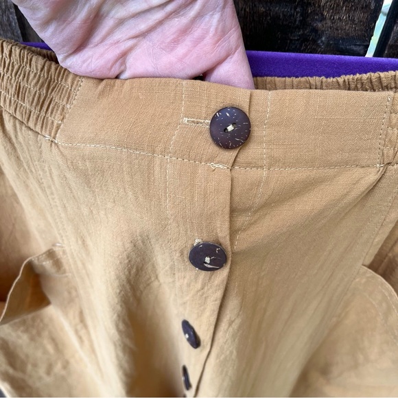 Easel Crinkle Cotton Full Button Down Skirt With Pockets NWOT Sz S - Picture 5 of 11